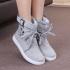 Women Sneakers Autumn 2018 Spring Canvas Women Casual Shoes Lace-Up Women Fashion Boots Platform Flats High top Women Shoes